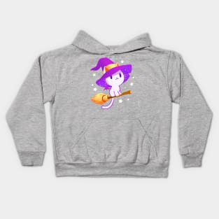 White Witch Cat - Pastel Kitty - Magical stars Kids Hoodie